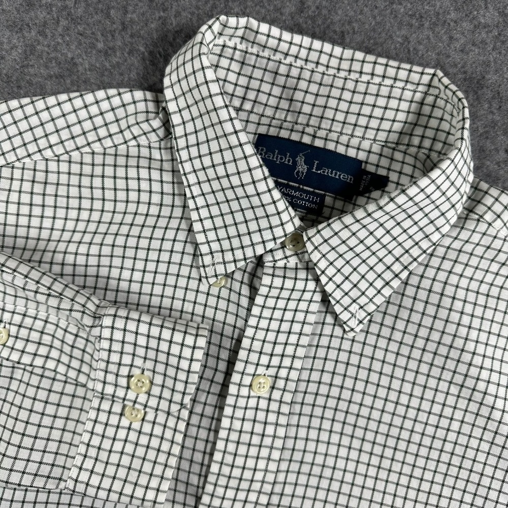Ralph Lauren Yarmouth Button Down Shirt Mens 16/32‎ White Checkered